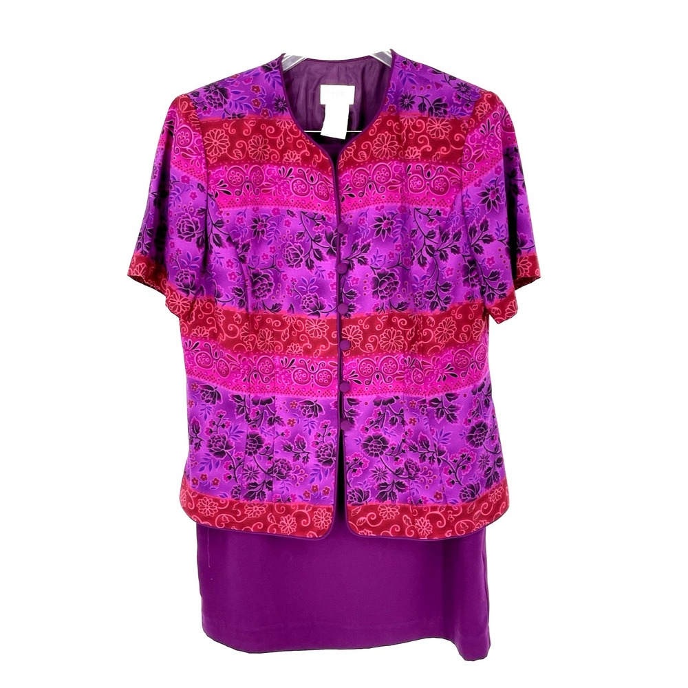Koret Dress Womens Size 14 Two Piece Set Includes‎ Top and Skirt Multicolor